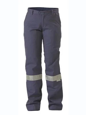 Bisley Womens Original Cotton Drill Work Pants c/w 3M Reflective Tape BPL6007T