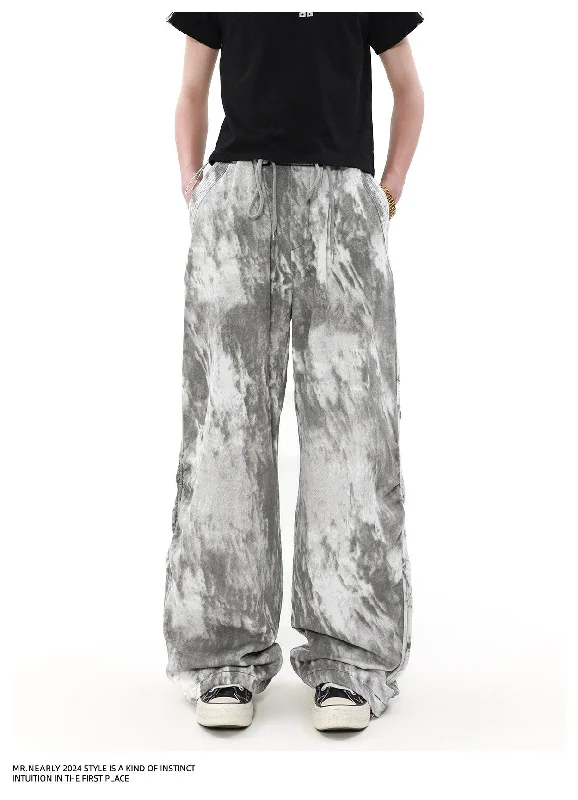 Drawcord Tie-Dyed Pants