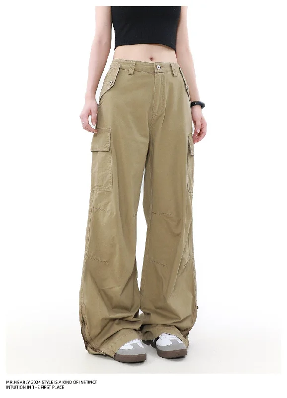 Faded Plain Zip Cargo Pants