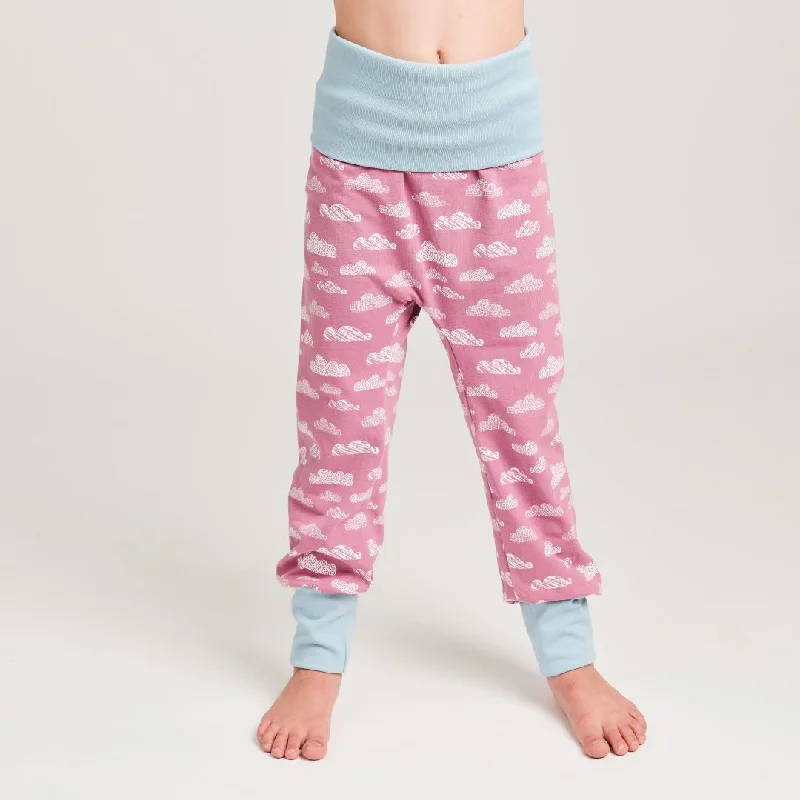 Organic rib pants "Clouds Vintage Rose" made from 95% organic cotton and 5% elasthane