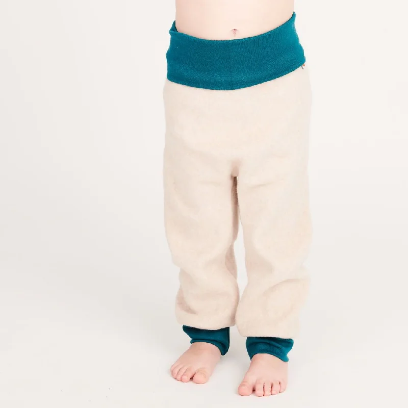 Baby pants "Fleece Nude Marl/Petrol"