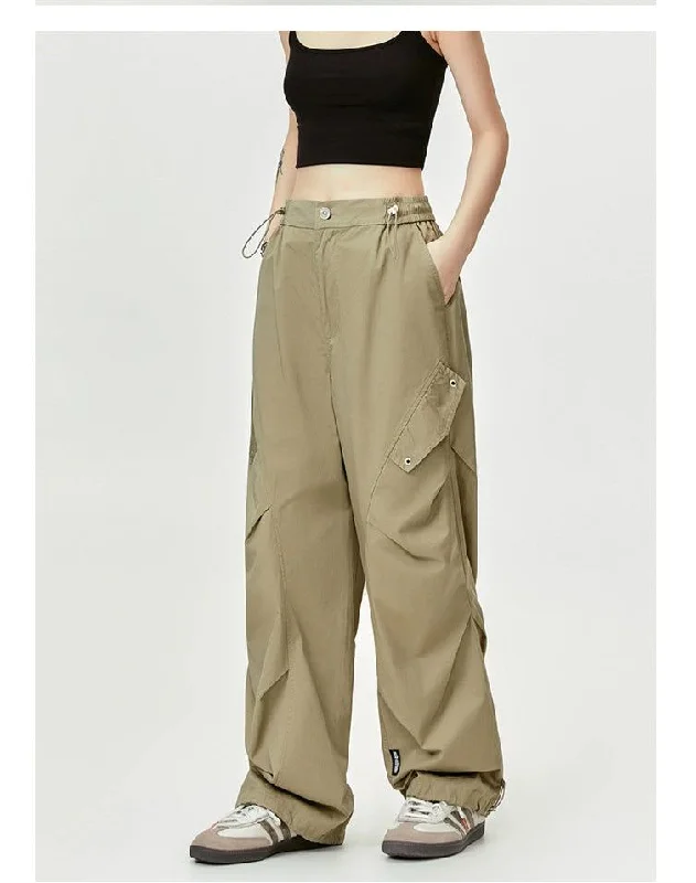 Plain Elasticated Parachute Pants