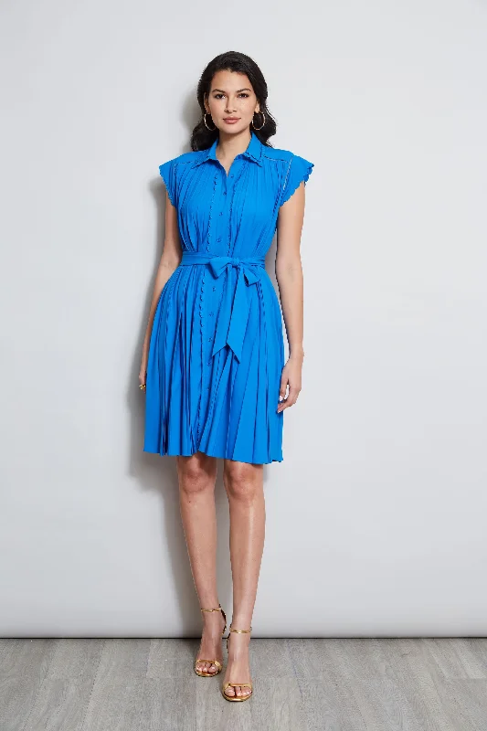 Pleated Scallop Dress