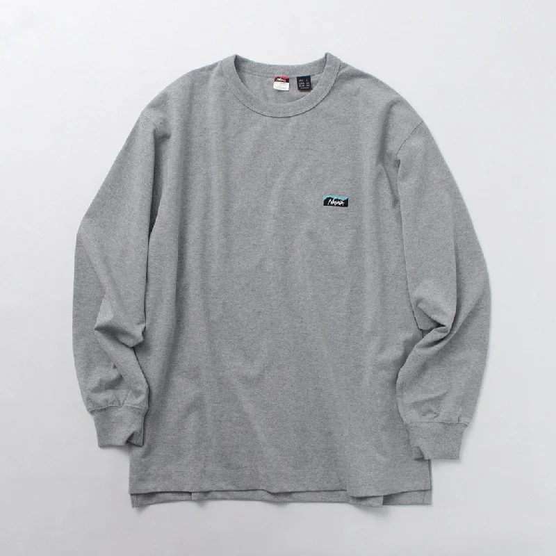 NANGA / Eco Hybrid Box Logo Embroidery Long Sleeve T-Shirt