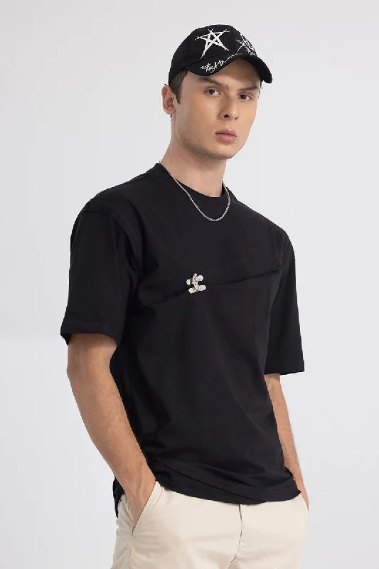 Hooked Black Korean Styled T-Shirt