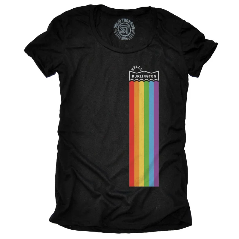 Women's Hello Burlington T-shirt | Supports Vermont Pride