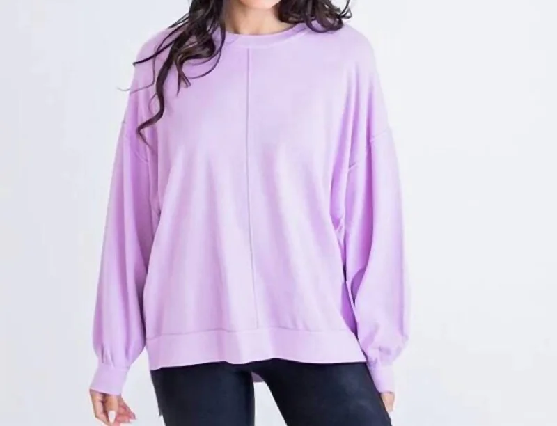 Lucy Crew Neck Sweater In Lavender