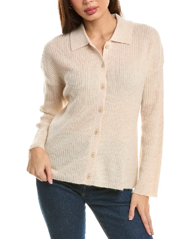 Magaschoni Ribbed Wide Sleeve Cashmere Sweater