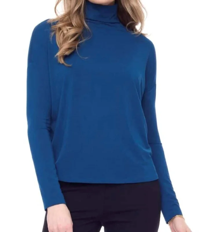 Morgan Turtleneck Top In Azure