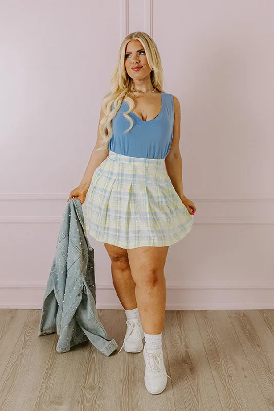 Divine Delight Plaid Skirt Curves