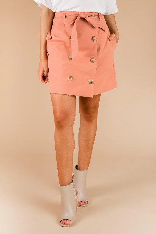 THE "BUTTONED UP" DENIM SKIRT IN PINK