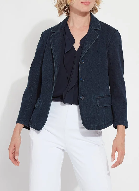 Della Denim Cropped Blazer