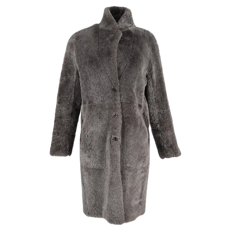 Joseph Polar Skin Brittany Coat in Grey Sheepskin