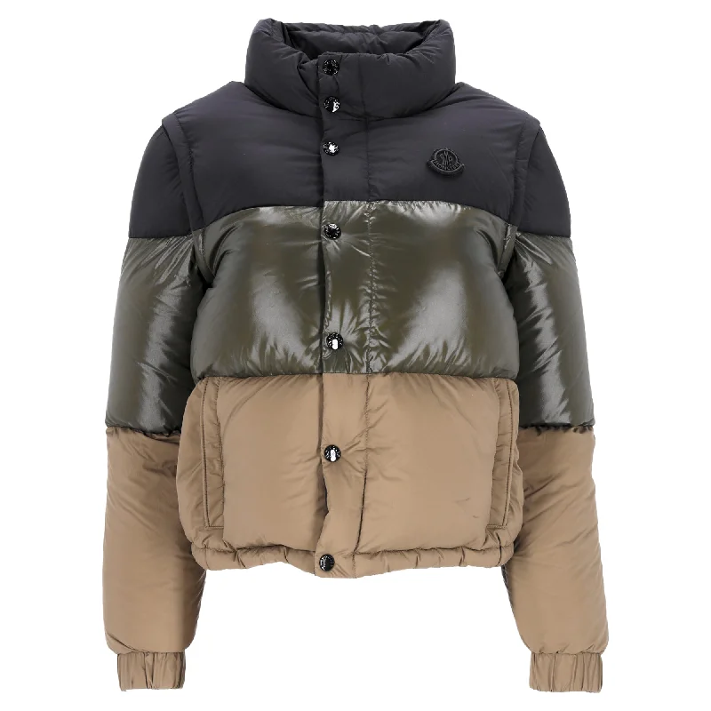 Moncler Aveillan Tricolored Down Jacket in Multicolor Polyamide