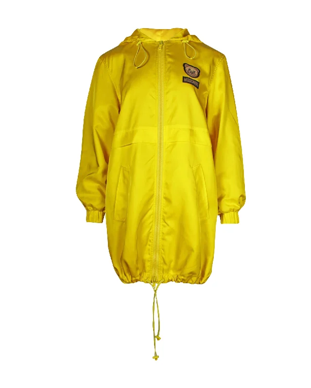 Moschino Couture Teddy Bear Coat in Yellow Polyamide