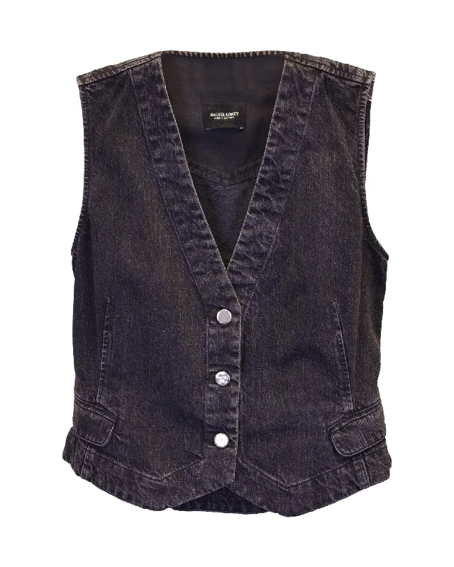 Rachel Comey Vest in Charcoal Cotton Denim