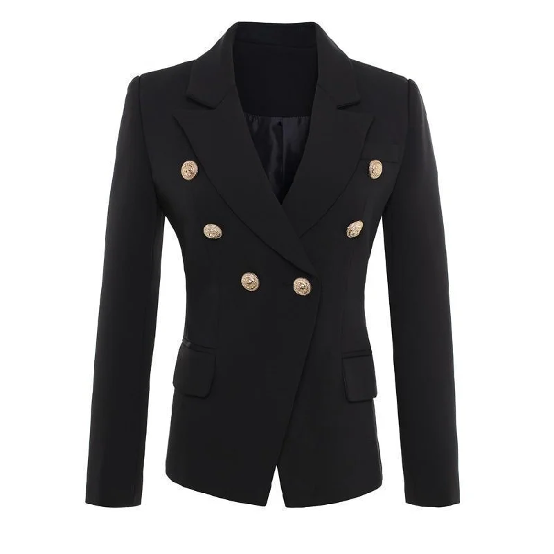 Women Blazer, Double Breast Blazer, Black