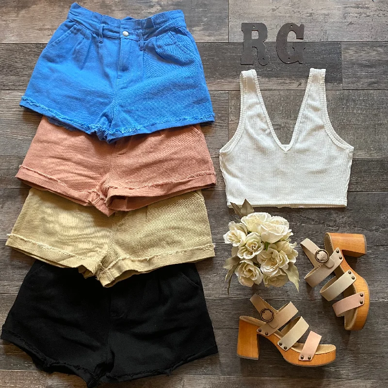 High Waisted Pleated Shorts