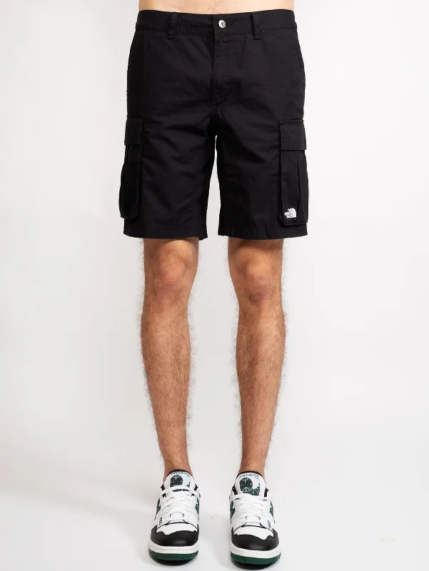 Shorts Cargo in Cotone Ripstop Nero