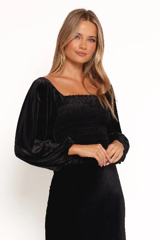 Fallen Velvet Top - Black