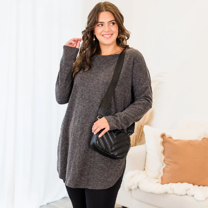 Cafe Cutie Tunic, Charcoal