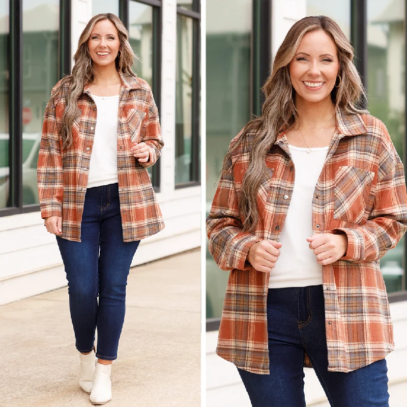 Not Your Boyfriend's Flannel Shacket, Red