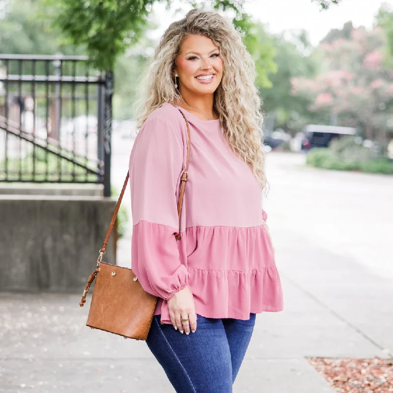 One Call Away Top, Mauve