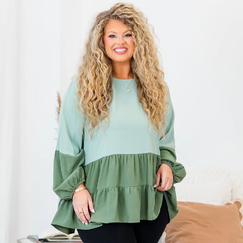 One Call Away Top, Sage