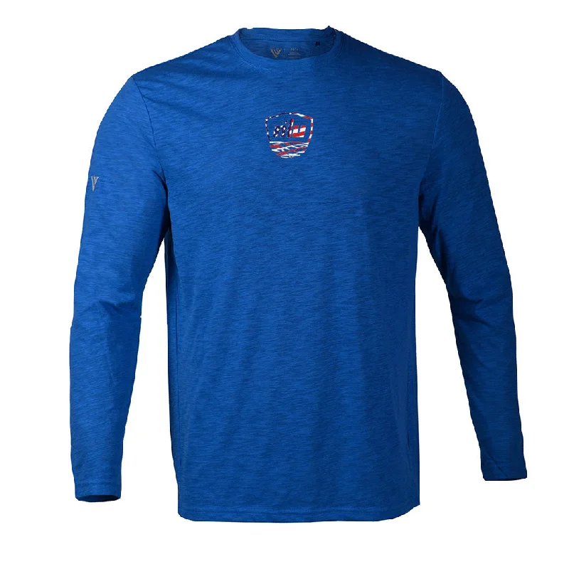 Nest Long Sleeve T-Shirt by Levelwear | Royal w/ Red, White and Blue Nest Logo